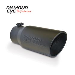 Picture of Diamond Eye Manufacturing 4512BRA-DEBK 4" Inlet X 5" Outlet X 12" Long Bolt On Rolled Angle Black Exhaust Tip