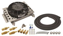 Picture of Derale Performance 13950 Mounts Anywhere Space Permits;electric Fan Supplies Optimum Airflow;dramatically Extends Engine And Transmission Life;high Efficiency Oem Style Plate & Fin Cooler;clear Anodized Aluminum Shroud;500 Cfm Reversible Tornado Electric Fan;-6an Inlet Size;trans