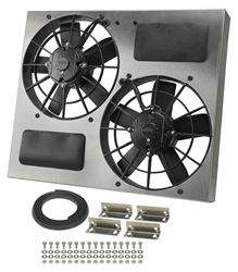 Picture of Derale Performance 16830 Designed For Primary Cooling;raw Aluminum Shroud Construction With Stator Flow Directors Can Be Polished, Painted Or Anodized;high Output Ip-68 Certified Waterproof/dustproof Motors;3750 Cfm;ultra-Quiet Patented Skewed Blade Design;multiple Mounting Optio