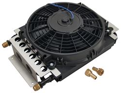 Picture of Derale Performance 15800 Mounts Anywhere Space Permits;electric Fan Supplies Optimum Airflow;dramatically Extends Engine And Transmission Life;16 Pass Tube & Fin Cooler;clear Anodized Aluminum Shroud;650 Cfm Reversible Tornado Electric Fan;-8an Inlet Size;cooler Assembly Includes