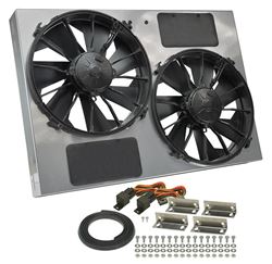 Picture of Derale Performance 16927 Designed For Primary Cooling;powder Coated Steel Shroud With Stator Flow Directors;high Output 300 Watt Motors;4000 Cfm;ultra-Quiet Patented Skewed Blade Design;multiple Mounting Options;puller (engine Side) Applications Only;fan Kit Includes Complete Mou