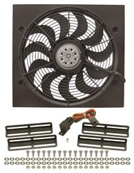 Picture of Derale Performance 16919 Designed For Primary Cooling;powder Coated Metal Fan Shroud;high Output 265 Watt Motor;2400 Cfm;ultra-Quiet Patented Skewed Blade Design;puller (engine Side) Applications Only;fan Kit Includes Complete Mounting Kit With Single Relay Wiring Harness