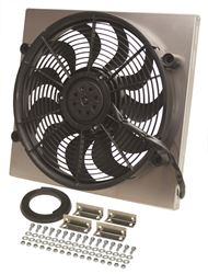 Picture of Derale Performance 16819 Designed For Primary Cooling;raw Aluminum Shroud Construction Can Be Polished, Painted Or Anodized;high Output 265 Watt Motor;2400 Cfm;ultra-Quiet Patented Skewed Blade Design;puller (engine Side) Applications Only;kit Includes Adjustable Mounting Bracket
