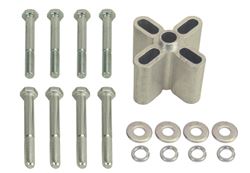 Picture of Derale Performance 31515 Aluminum Construction;anodized Clear Finish;1-1/2" Length With 5/8" Female Pilot;fine And Course 5/16" Thread Hardware Included;warning: Fan Should Have A Minimum Clearance Of 3/4" From The Radiator, Belts, Hoses Or Pulleys