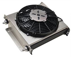 Picture of Derale Performance 13870 Electric Fan Supplies Optimum Airflow;dramatically Extends Engine Or Transmission Life;high Efficiency Stacked Plate Cooler;clear Anodized Aluminum Shroud;mounts Anywhere Space Permits;10" 150 Watt Waterproof/dustproof Electric Fan;800 Cfm;ideal For Sever