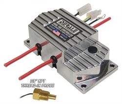 Picture of Derale Performance 16789 Adjustable Turn-On Temperature From 150-240f;rated At A Maximum 35 Amps Per Fan;activates Fan #1 At Adjusted Temperature;activates Fan #2 At 10f Warmer Than Fan #1;turn-Off Temperatures Are Preset At 10f Below Turn-On Temperatures;die Cast Aluminum Hou