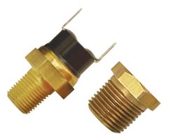 Picture of Derale Performance 16731 Single Stage Fan Control Thermostat With 190f Turn-On Temperature;turn-Off Temperature Is Preset At 175f;fits Into Either A 3/8" Npt Or 1/8" Npt Port;3/8" Npt X 1/8" Npt Bushing Included;