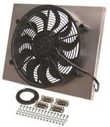 Picture of Derale Performance 16822 Designed For Primary Cooling;raw Aluminum Shroud Construction Can Be Polished, Painted Or Anodized;high Output 265 Watt Motor;2400 Cfm;ultra-Quiet Patented Skewed Blade Design;puller (engine Side) Applications Only;kit Includes Adjustable Mounting Bracket