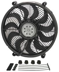 Picture of Derale Performance 18217 Mounts As A Pusher Or Puller Without Flipping Blade Or Switching Motor Leads;state-Of-The-Art Symmetrical Design;high Output 265 Watt 2 Speed Motor (two Separate Turn-On Sources Required For 2 Speed Operation);2400 Cfm On High Speed / 1800 Cfm On Low Spee