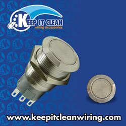 Picture of Keep It Clean Wiring 12577 Latching 22mm No Illumination Ring Led Aluminum Billet Button Silver Illuminate