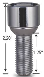 Picture of Gorilla Automotive 68020 Gorilla Guard Ball seat Lug Bolt Lock Set- 14x1.5 Chrome 32mm Long 4Pk 68020