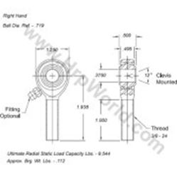 Picture of Aurora AM-6 Male Rod End Moly3/8x3/8-24RH
