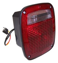 Picture of Crown Automotive Jeep Replacement J5457198 Rt. Tail Lamp W/ Black Body, W/ License Lamp Window For 1976-80 Jeep Cj-5, Cj-7
