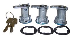 Picture of Crown Automotive Jeep Replacement 8122874K3 Door Cylinder Kit, Left & Right, Front & Rear, 3 Cylinders W/ Keys