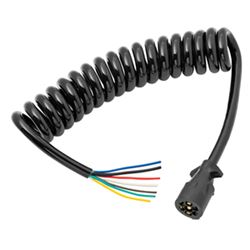 Picture of Bargman 54006-043 Coiled 7-Way Molded Trailer Connector, 6'