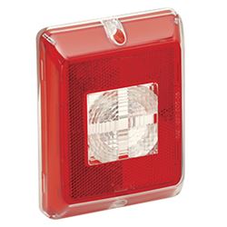 Picture of Bargman 47-84-711 Enhanced Height Incandescent Backup Lens Only, Red Reflex w/Clear Center - Red Border