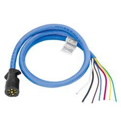 Picture of Bargman 54006-016 7-Way Molded Trailer End w/12' Cable, Heavy Duty Cold Weather Insulated Blue Silicon