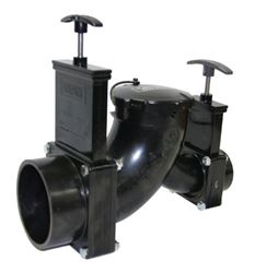 Picture of Valterra T80 3" Hub X 1-1/2" Hub X 3" Bay With Cap Double Ell Rotating Valve Assembly