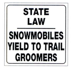 Picture of Voss Signs 494SLG White Plastic Reflective Sign 12" - Snowmobiles Yield