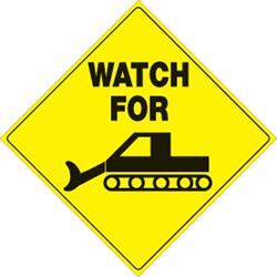 Picture of Voss Signs 496 WG YR Yellow Plastic Reflective Sign 12" - Watch Groomer