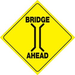 Picture of Voss Signs 408 BRIA YR Yellow Plastic Reflective Sign 12" - Bridge