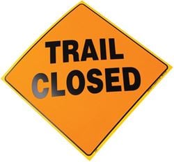 Picture of Voss Signs 416 TC YR Yellow Plastic Reflective Sign 12" - Trail Closed