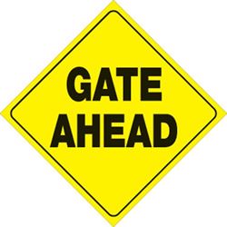 Picture of Voss Signs 432 GA YR Yellow Plastic Reflective Sign 12" - Gate Ahead