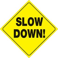 Picture of Voss Signs 445 SD YR Yellow Plastic Reflective Sign 12" - Slow Down