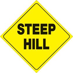 Picture of Voss Signs 431 SH YR Yellow Plastic Reflective Sign 12" - Steep Hill