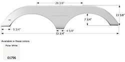 Picture of Icon Pistons 01796 Icon Keystone Tandem Fender Skirt Fs1796, Polar White