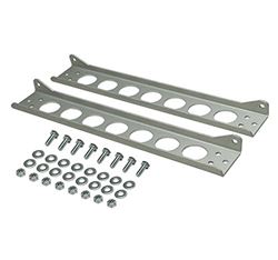 Picture of Derale Performance 50023 Single Stacked Plate Brushed Aluminum Brackets With Mounting Hardware