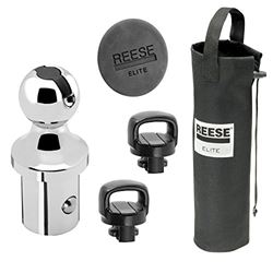 Picture of Reese 30140 Elite™ Series Under-Bed Gooseneck Accessories Kit, RAM OEM Kit Only (Includes: (1) 2-5/16" Dia. Pop-In™ Ball #19311, (1) Storage Bag, (2) Safety Chain Attachments & (1) Hole Cover)