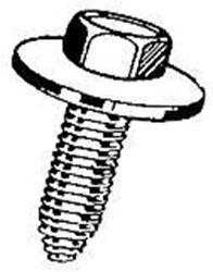 Picture of Auveco 11110  11110 Hex Head Sems CA Point Body Bolt, 3/8 in - 16 TPI x 1-3/8 in L x 9/16 in Across Flats, Phosphate