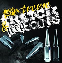 Picture of Metal Lugz 7208K8-BLK Metal Lugz - Spiked Dually Lugz - Black 9/16" thread 4.9" overall length kit contains 32 Lugs & 1 Key