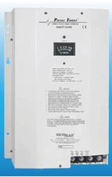 Picture of NewMar PT-24-95U Phase Three 95a, 24v Battery Charger, Mfg# Pt-24-95u, 95 Amp, 24 Vdc Output, 120/240vac 50/60hz Input, 3 Banks, 2 Yr. Warranty. Three Stage "smart" Charger. Dimensions: 17.5"h X 12"w X 7.2"d; Wt: 24.5 Lbs.
