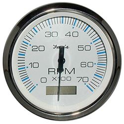 Picture of Faria Instruments 33840 Faria Chesapeake White Ss 4" Tachometer Hourmeter 7000 Rpm