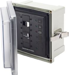 Picture of Blue Sea Systems 3119 Enclosed ELCI Main Circuit Breaker Panel 50A 120/240V ELCI Main + 1 Blank Circuit Position