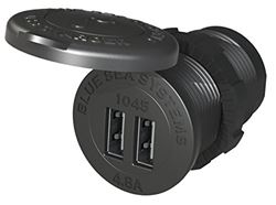 Picture of Blue Sea Systems 1045 BLUE SEA 1045 12/24V DUAL USB CHARGER 1 1/8" HOLE MOUNT