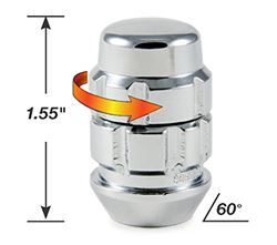Picture of Gorilla Automotive 71631X X2 Lock Set Acorn 3/4" & 13/16" Dual Hex- 12mmx1.50 Chrome Set of 4 71631X