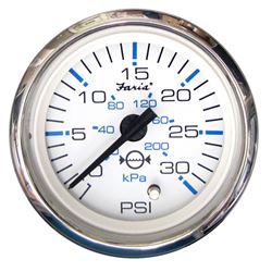 Picture of Faria Instruments 13812 FARIA CHESAPEAKE WHITE SS 2" WATER PRESSURE GAUGE KIT 30PSI