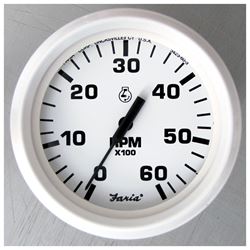 Picture of Faria Instruments 33103 FARIA DRESS WHITE 4" TACHOMETER 6000 RPM GAS