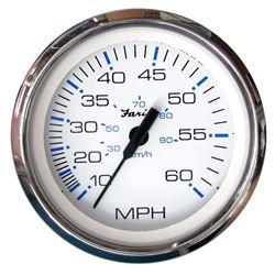 Picture of Faria Instruments 33811 FARIA CHESAPEAKE WHITE SS 4" SPEEDOMETER 60MPH (PITOT)