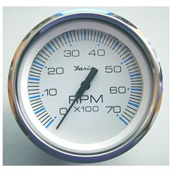 Picture of Faria Instruments 33817 FARIA CHESAPEAKE WHITE SS 4" TACHOMETER 7000 RPM GAS
