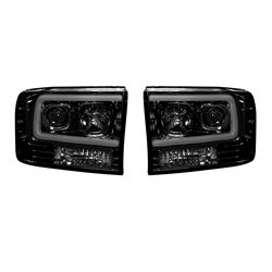 Picture of Recon 264192BKC Reconblack/smoke Led Dry Bar Halo Projector Headlights