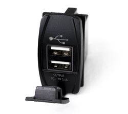 Picture of Race Sport RSRSUSBW Led Rocker Switch 2-Port Usb Charge Panel W/ White Radiance