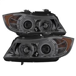 Picture of Spyder 5009029 4dr Projector Headlights - Led Halo - Amber Reflector - Eyebrow Bulb