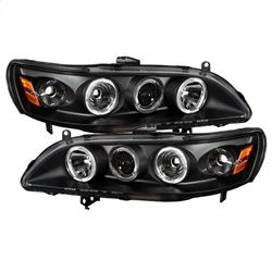 Picture of Spyder 5010728 1pc Projector Headlights - Led Halo - Amber Reflector - Black