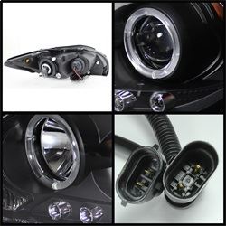 Picture of Spyder 5073303 Projector Headlights - Led Halo - Leds - Black - High H1 - Low 9006