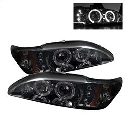 Picture of Spyder 5010414 1pc Projector Headlights - Led Halo - Amber Reflector - Led - Smoke