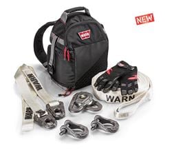 Picture of Warn 97565 Two 3/4 Inch 18000 Lb Cap Shackles 14400 Lb Cap Tree Protector 12000 Lb Block